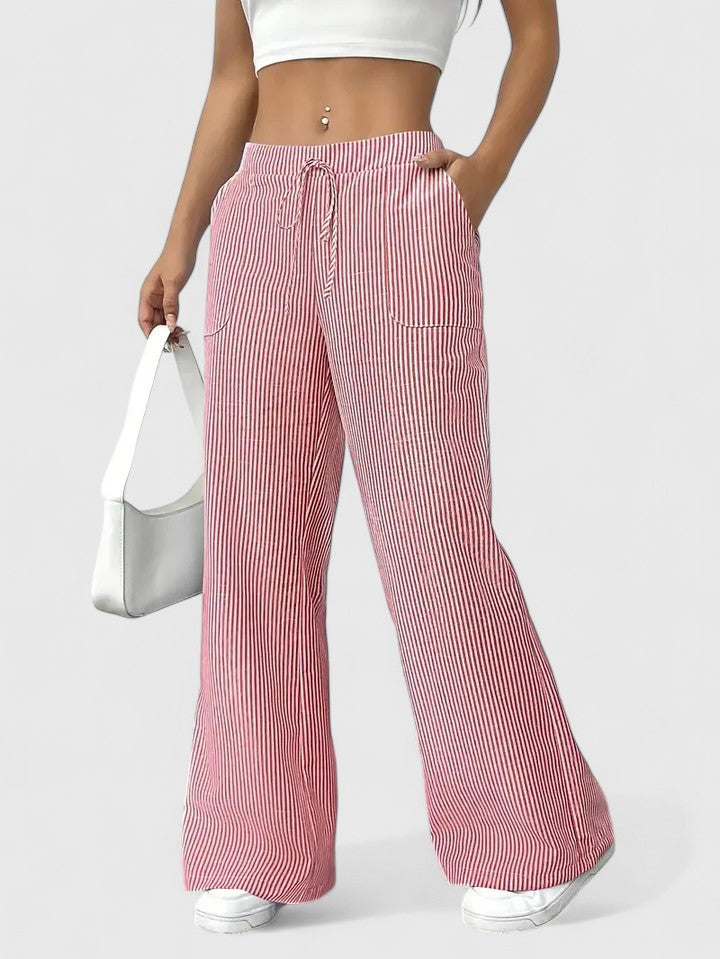 Jimena - Pantalón Pierna Ancha Rayado