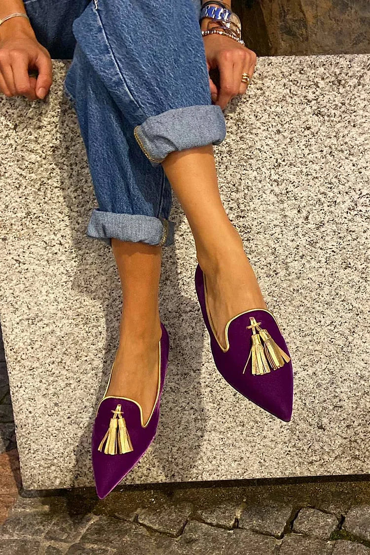 Portia - Mocasines bohemios con flecos