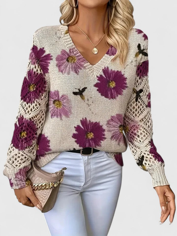 Valeria - Blusa Cuello V Floral