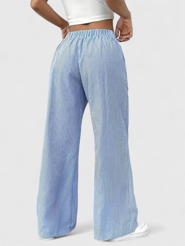 Jimena - Pantalón Pierna Ancha Rayado