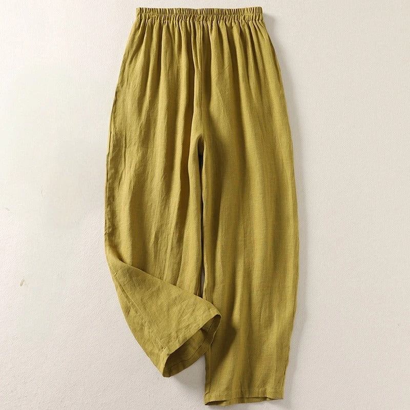 Daniela - Pantalón Pierna Ancha Lino