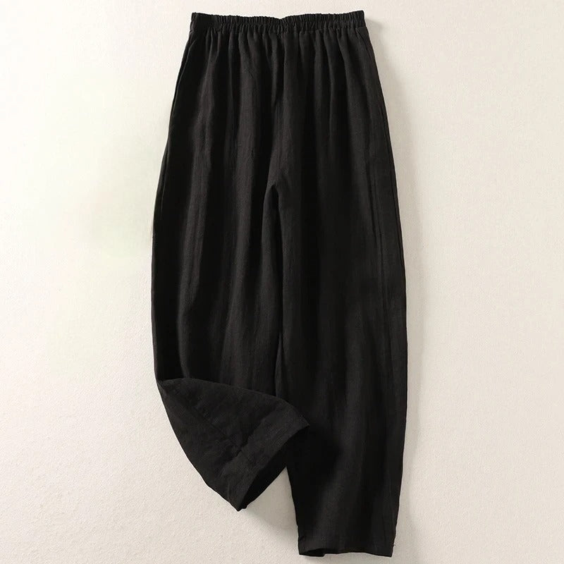 Daniela - Pantalón Pierna Ancha Lino