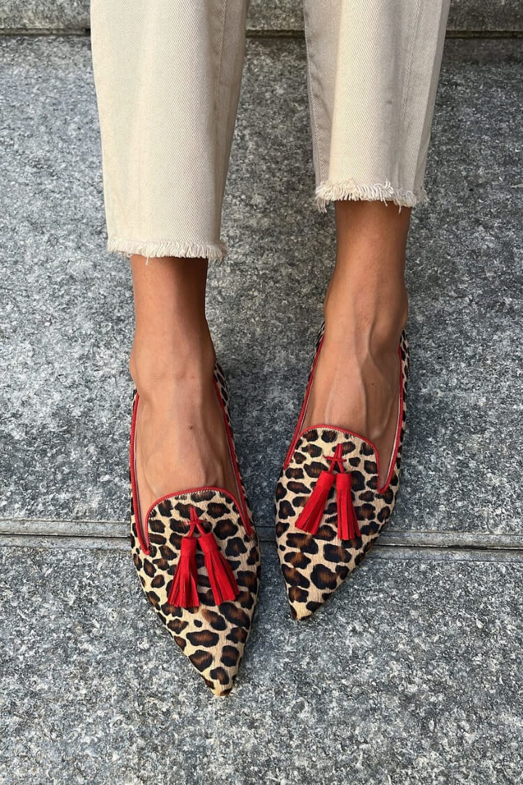 Gelly - mocasines de safari con estampado de leopardo