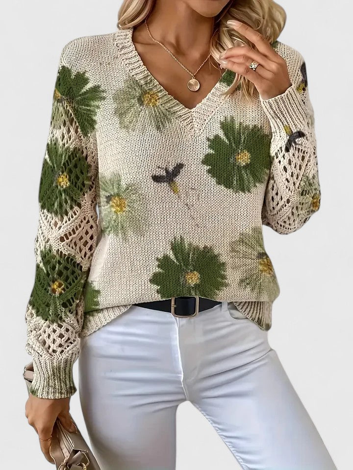 Valeria - Blusa Cuello V Floral