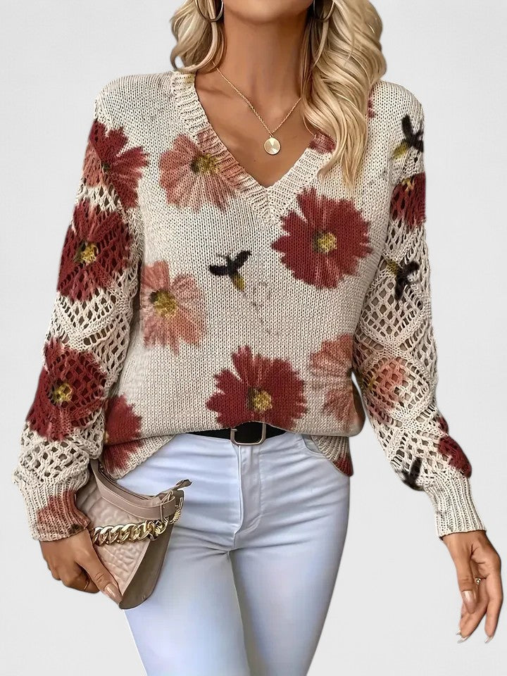 Valeria - Blusa Cuello V Floral