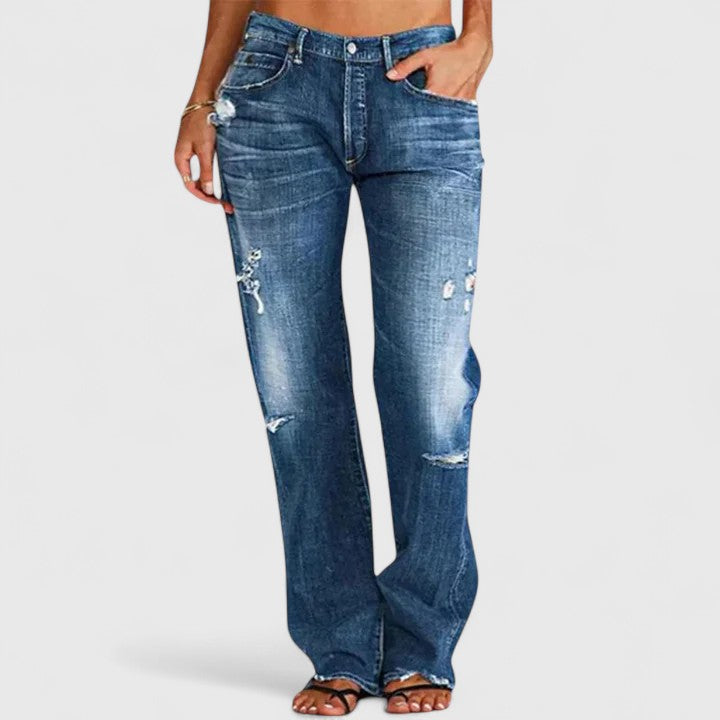Valentina - Jeans Rectos Desgastados