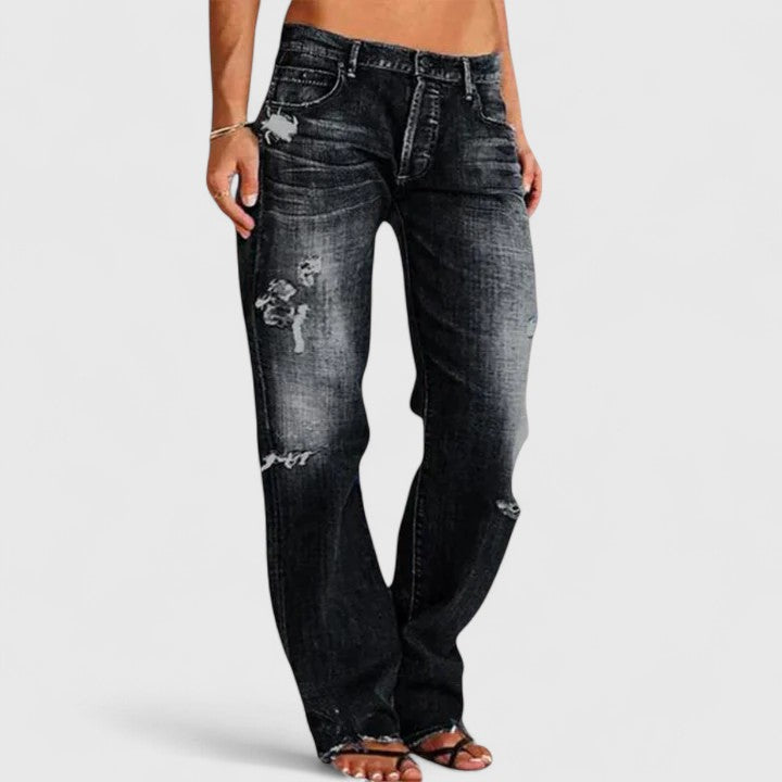 Valentina - Jeans Rectos Desgastados