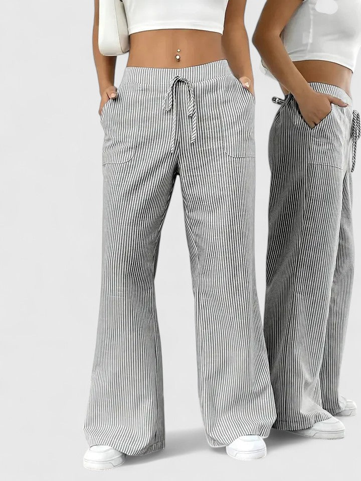 Jimena - Pantalón Pierna Ancha Rayado