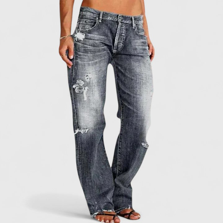 Valentina - Jeans Rectos Desgastados