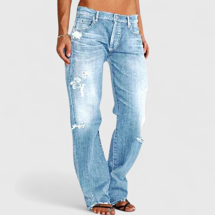 Valentina - Jeans Rectos Desgastados