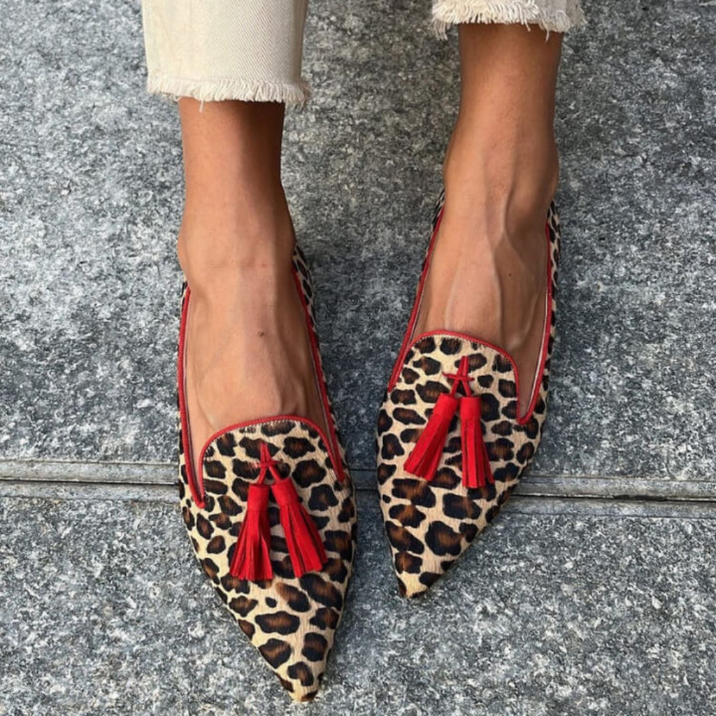 Gelly - mocasines de safari con estampado de leopardo
