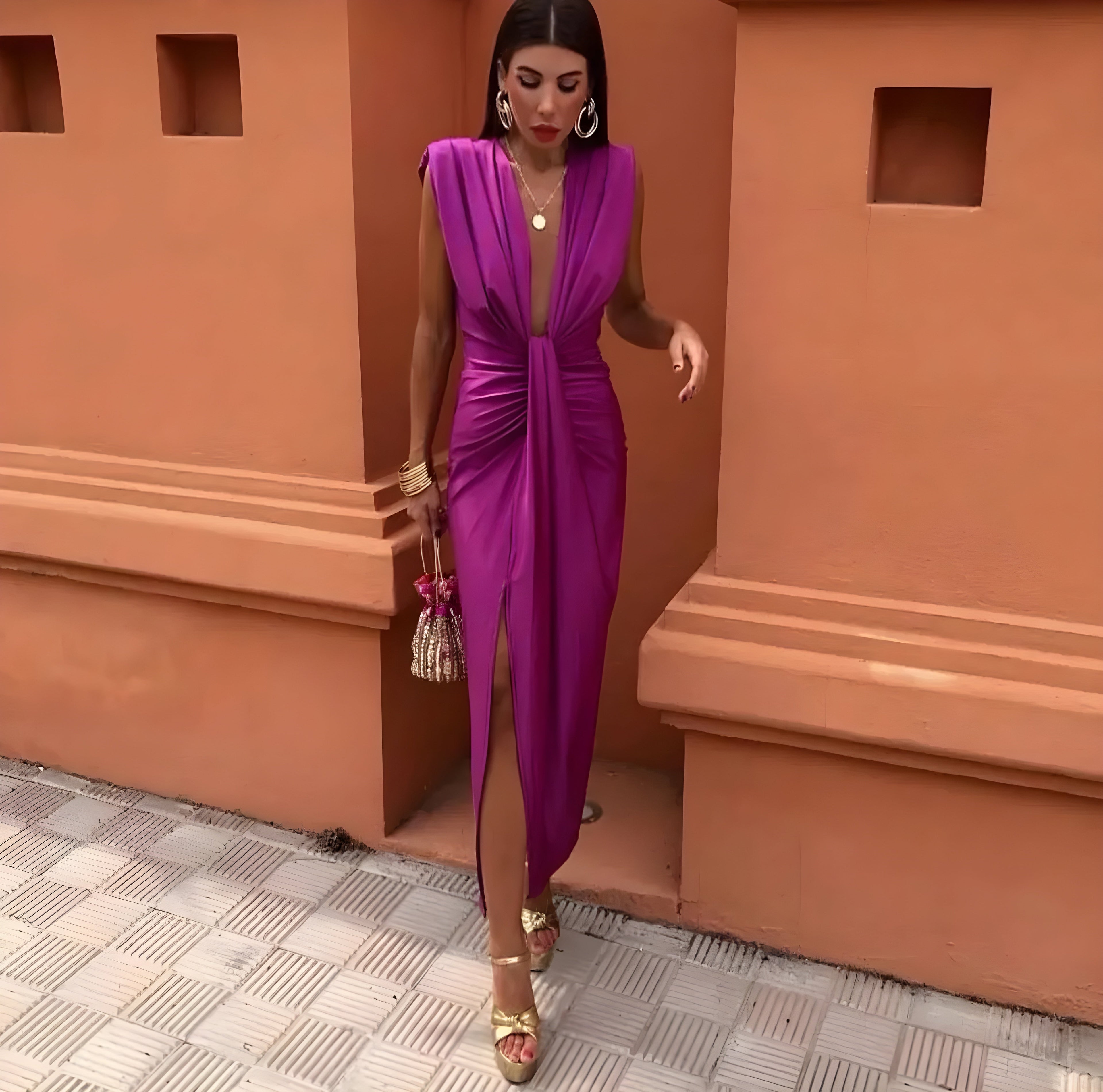 Natalia - Vestido Drapado Elegante