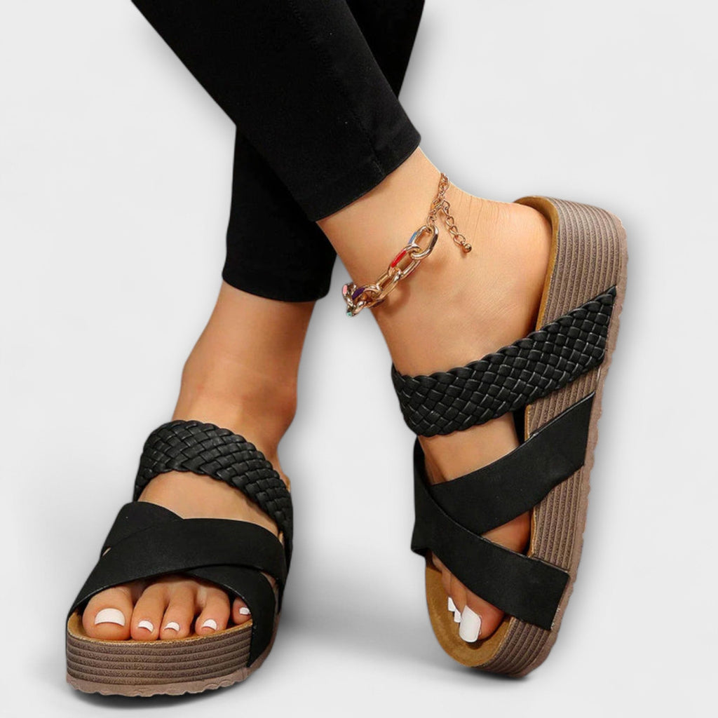 Valentina - Sandalias Trenzadas Cuero
