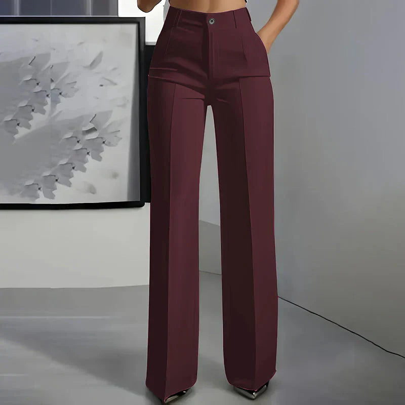 Natalia - Pantalón Recto Tiro Alto