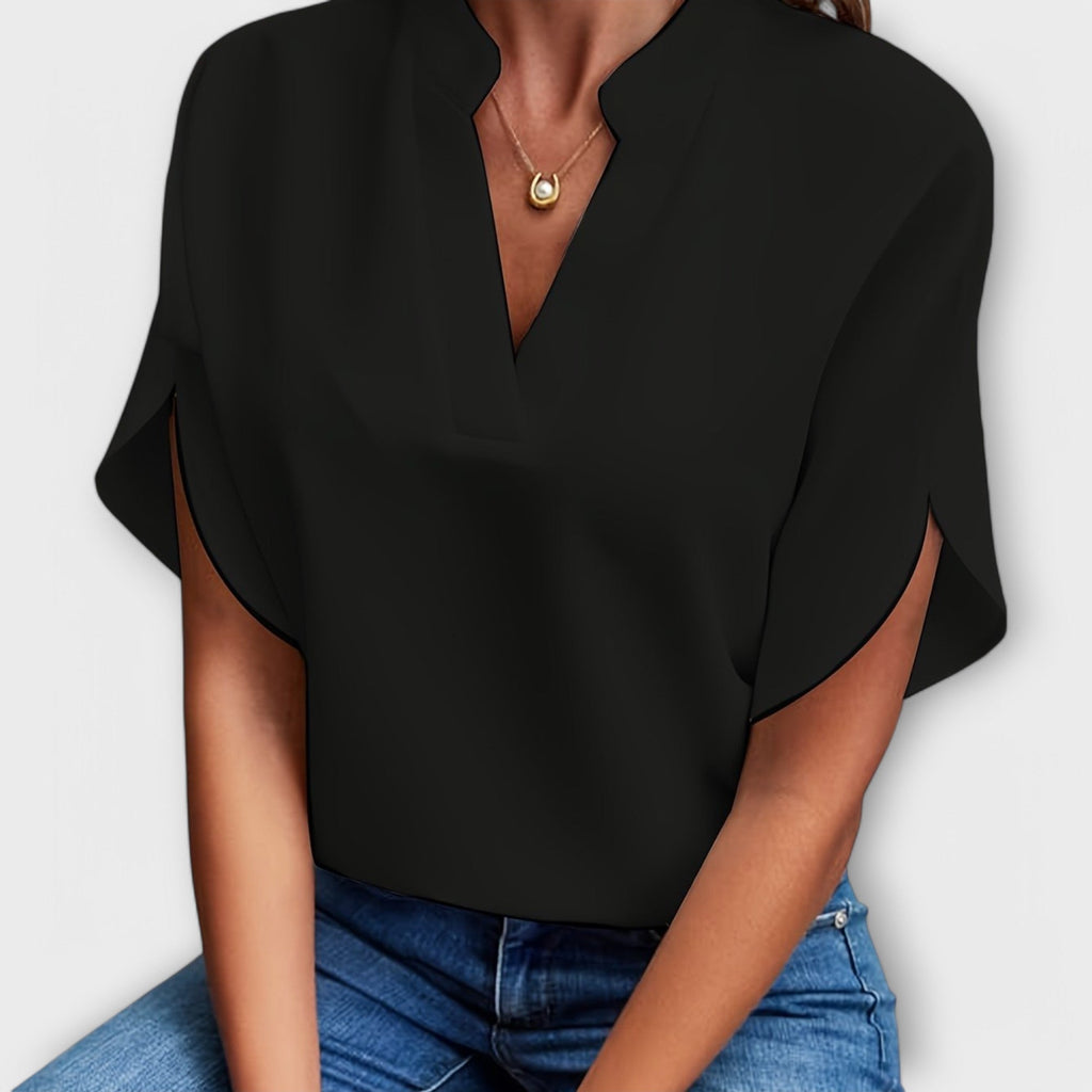 Camila - Blusa Cuello V Minimalista