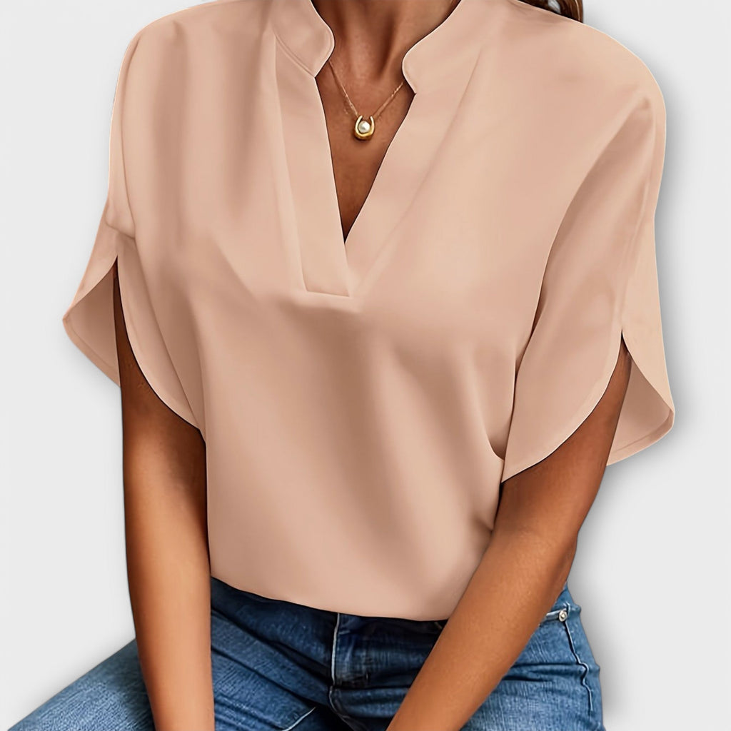 Camila - Blusa Cuello V Minimalista