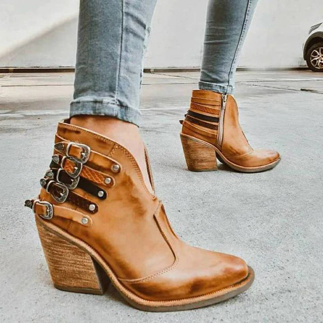 Daniela - Botines Tacón Grueso Urbanos