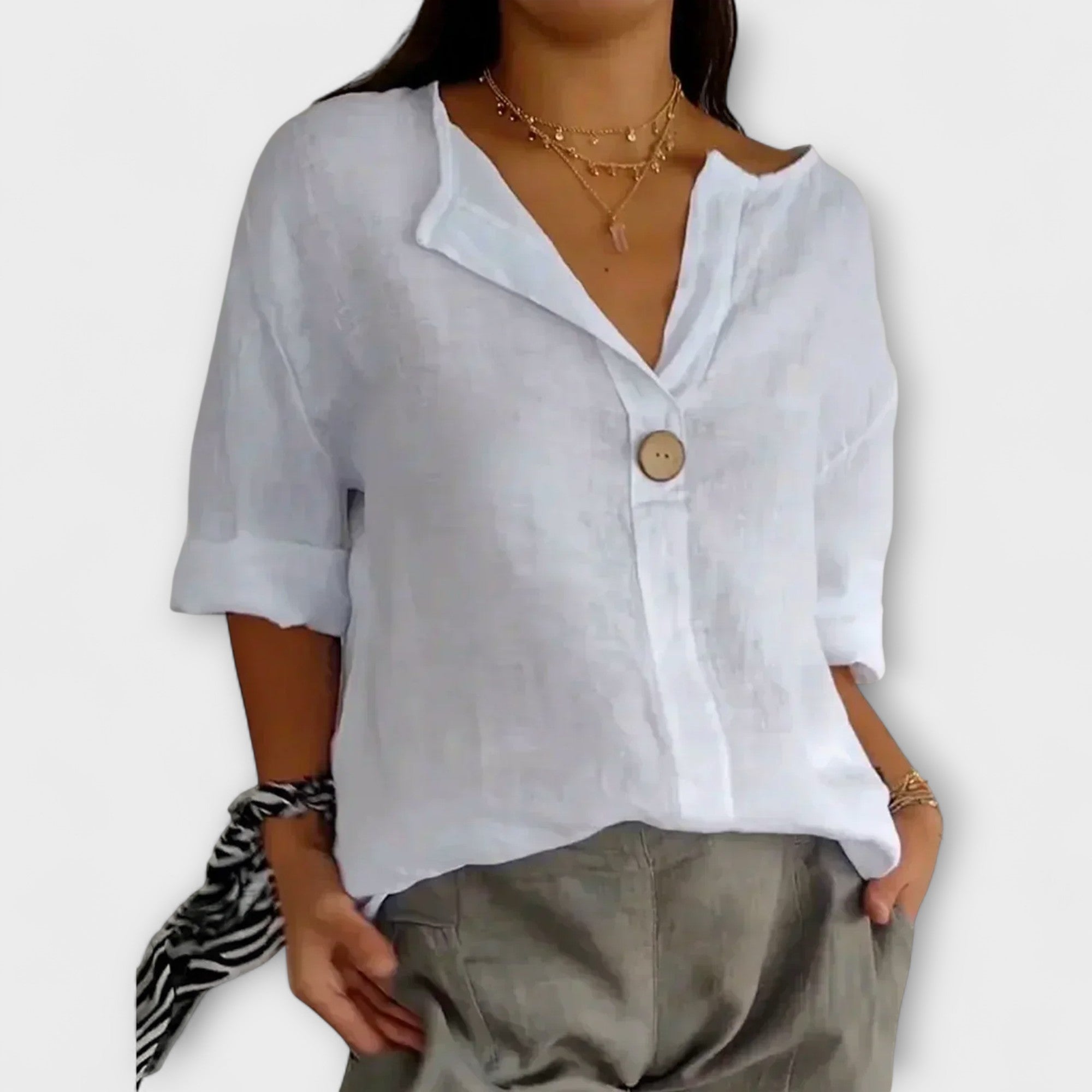 Fernanda - Blusa Lino Botones