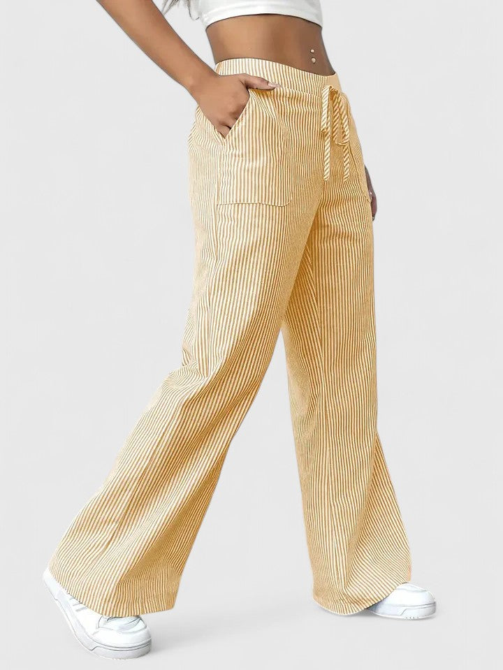 Jimena - Pantalón Pierna Ancha Rayado