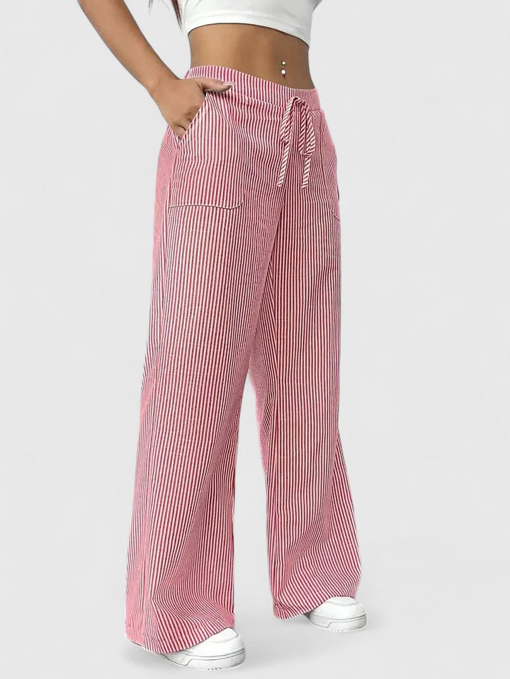 Jimena - Pantalón Pierna Ancha Rayado