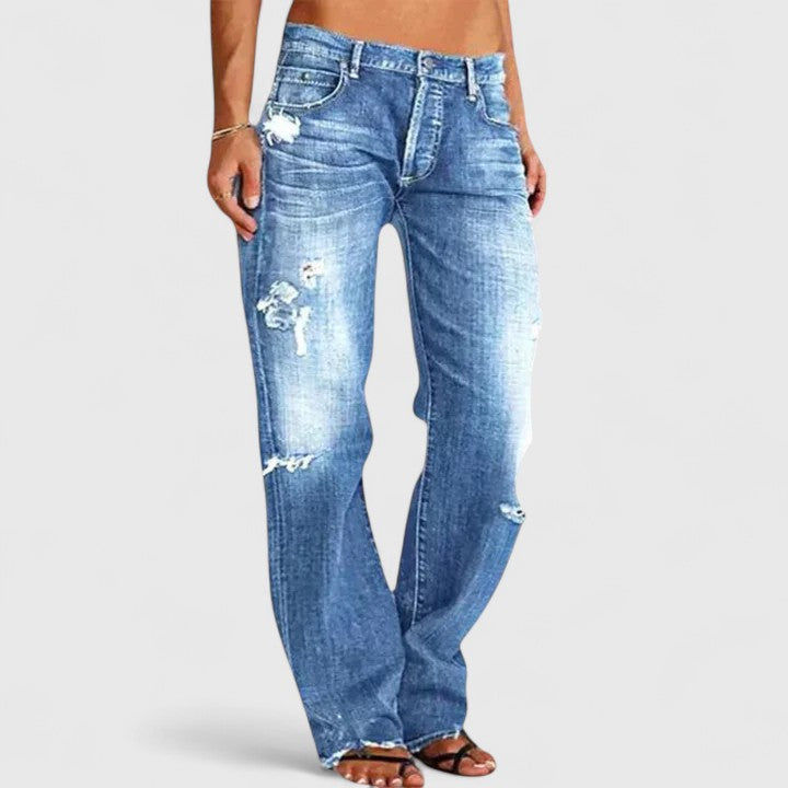 Valentina - Jeans Rectos Desgastados