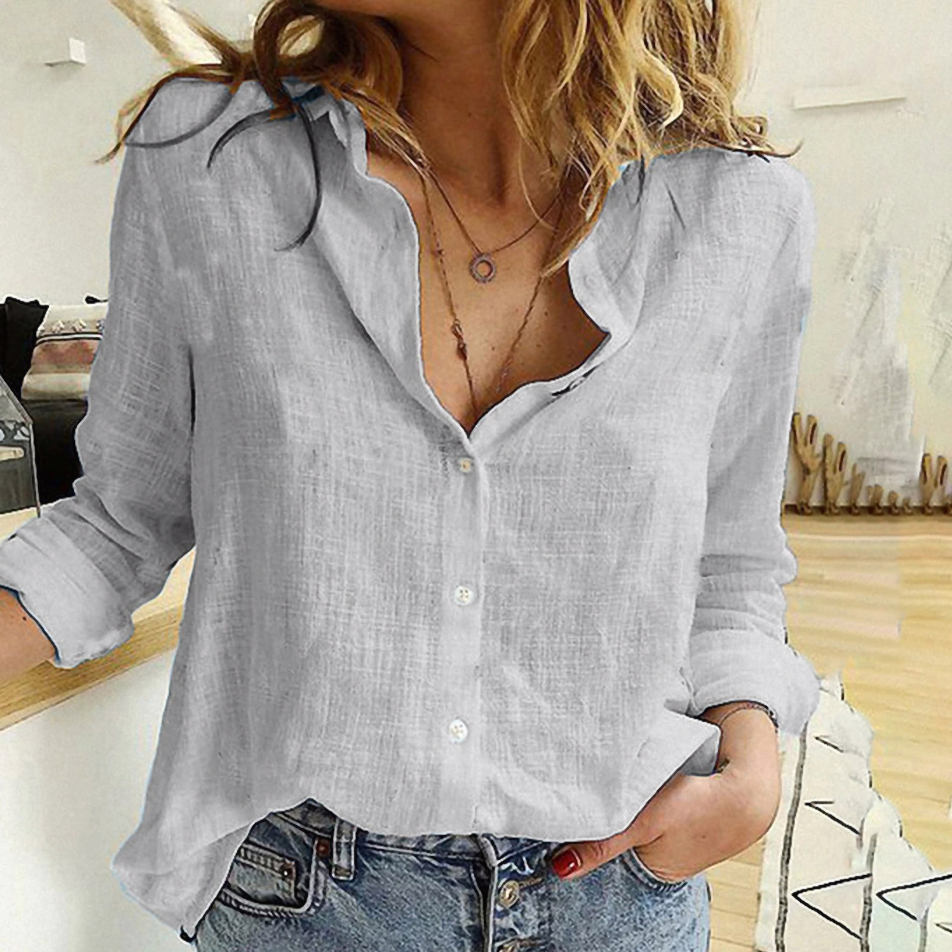 Sofía - Blusa Cuello V Botones